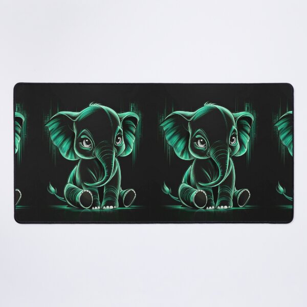 Item preview, Elephant Portrait. monochrome face portrait, emerald green designed and sold by ElephantVibes.
