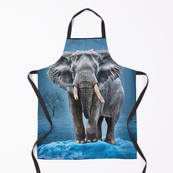 Item preview, Elephant Portrait. snow scene designed and sold by ElephantVibes.