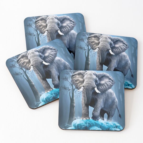 Item preview, Elephant Portrait. snow scene designed and sold by ElephantVibes.
