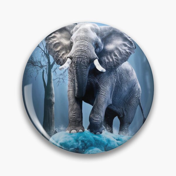 Item preview, Elephant Portrait. snow scene designed and sold by ElephantVibes.