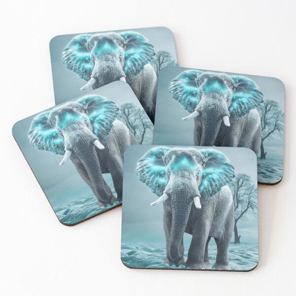 Item preview, Elephant Portrait. snow scene designed and sold by ElephantVibes.