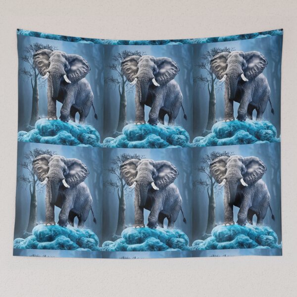 Item preview, Elephant Portrait. snow scene designed and sold by ElephantVibes.