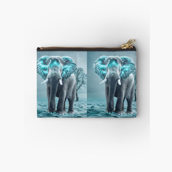 Item preview, Elephant Portrait. snow scene designed and sold by ElephantVibes.