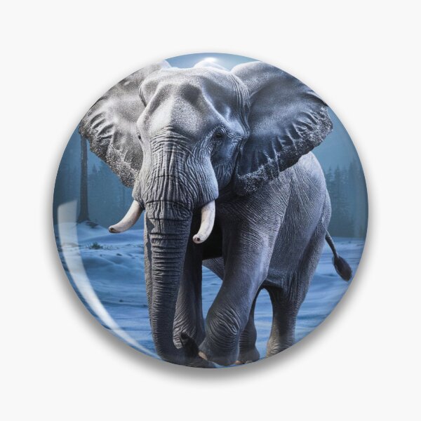 Item preview, Elephant Portrait. snow scene designed and sold by ElephantVibes.