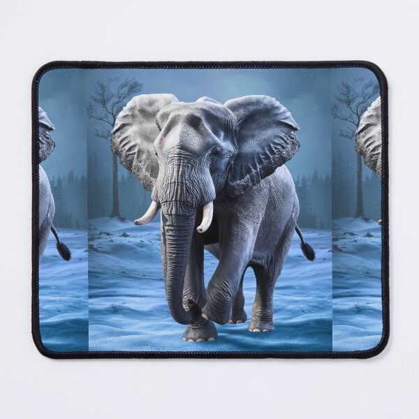 Item preview, Elephant Portrait. snow scene designed and sold by ElephantVibes.