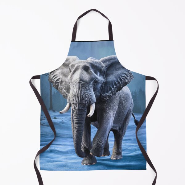 Item preview, Elephant Portrait. snow scene designed and sold by ElephantVibes.