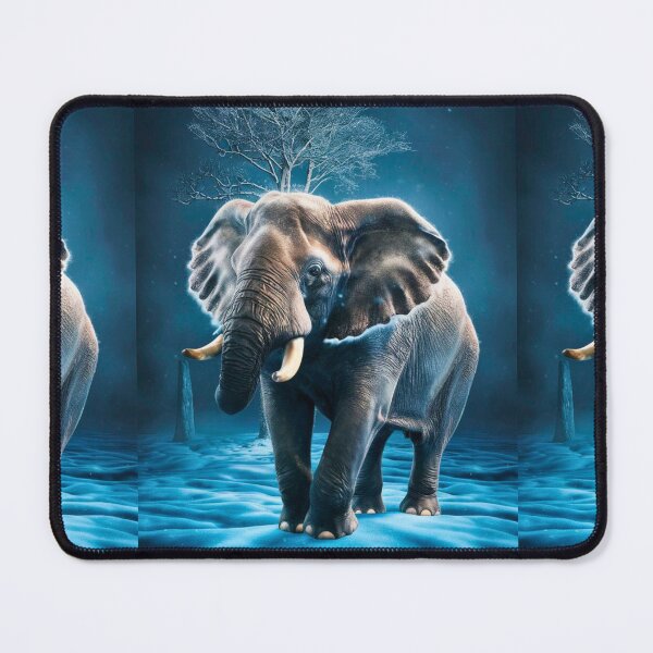 Item preview, Elephant Portrait. snow scene designed and sold by ElephantVibes.