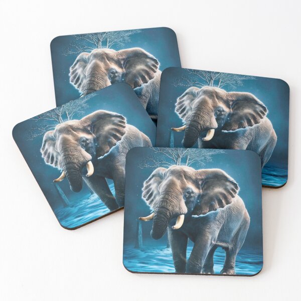 Item preview, Elephant Portrait. snow scene designed and sold by ElephantVibes.