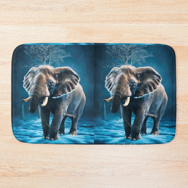 Item preview, Elephant Portrait. snow scene designed and sold by ElephantVibes.