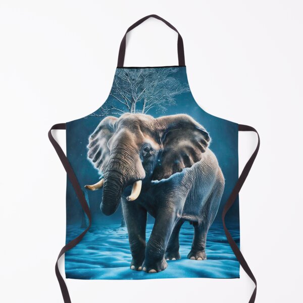 Item preview, Elephant Portrait. snow scene designed and sold by ElephantVibes.