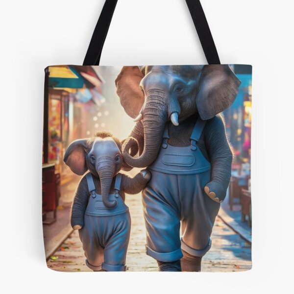 Item preview, Elephant Portrait. elephant person, walking down the street designed and sold by ElephantVibes.