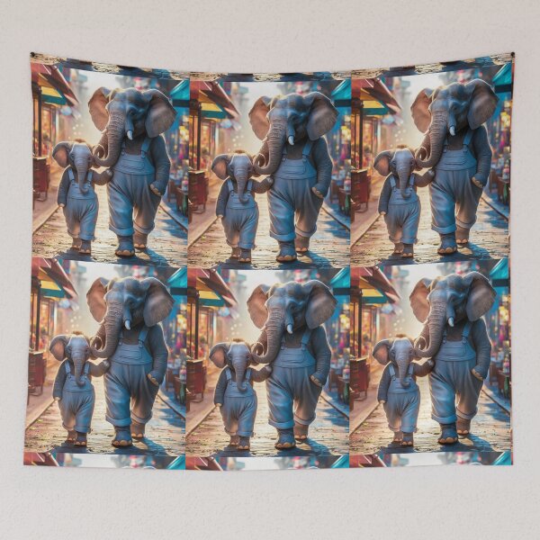 Item preview, Elephant Portrait. elephant person, walking down the street designed and sold by ElephantVibes.