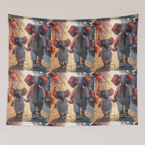 Item preview, Elephant Portrait. elephant person, walking down the street designed and sold by ElephantVibes.