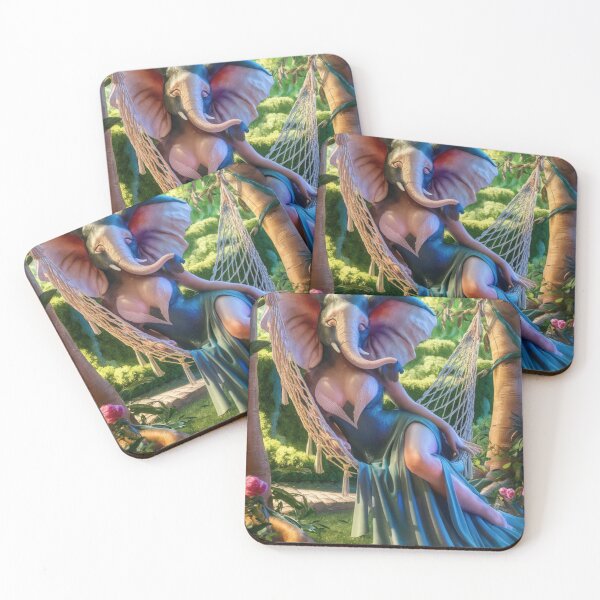 Item preview, Elephant Portrait. elephant person, sexy elephant lady designed and sold by ElephantVibes.