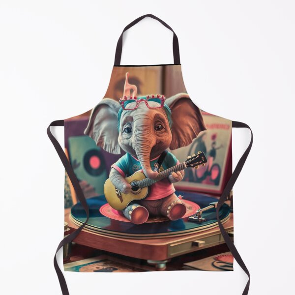 Item preview, Elephant Portrait. elephant playing guitar designed and sold by ElephantVibes.