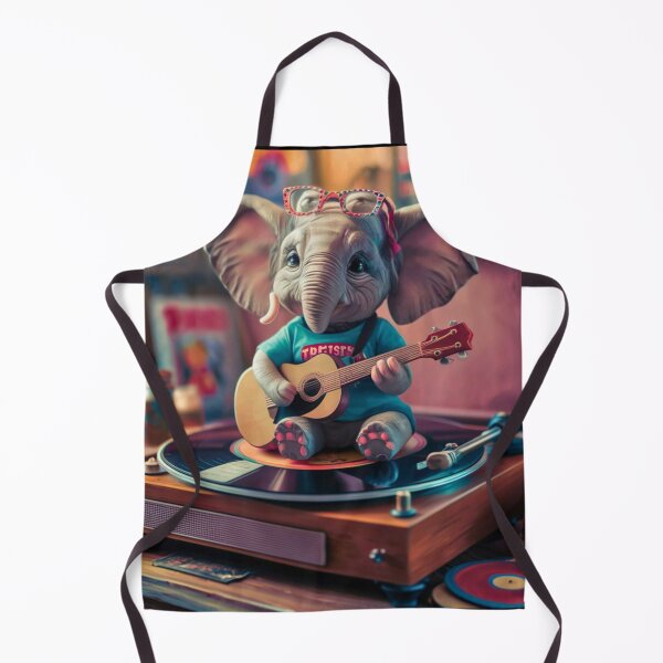 Item preview, Elephant Portrait. elephant playing guitar designed and sold by ElephantVibes.