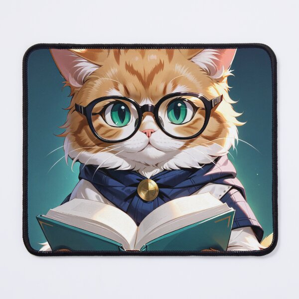 Item preview, Cute orange cat reading a book designed and sold by CJdesignStudio.