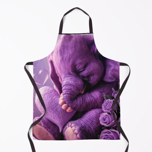 Item preview, Elephant Portrait. plush elephant, purple heart designed and sold by ElephantVibes.