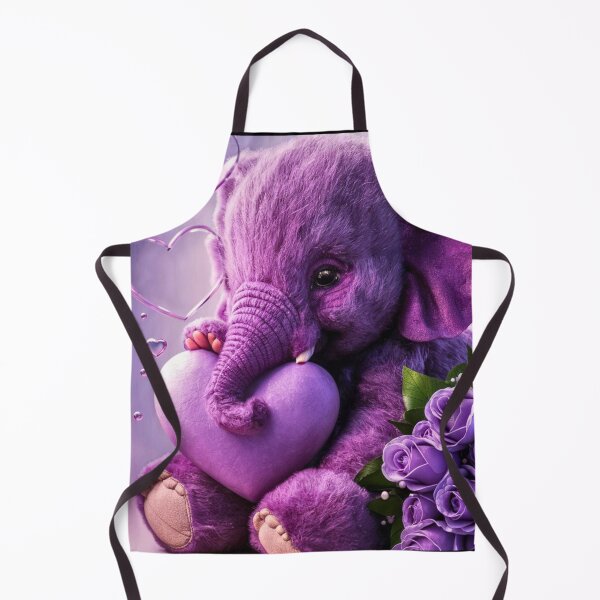 Item preview, Elephant Portrait. plush elephant, purple heart designed and sold by ElephantVibes.