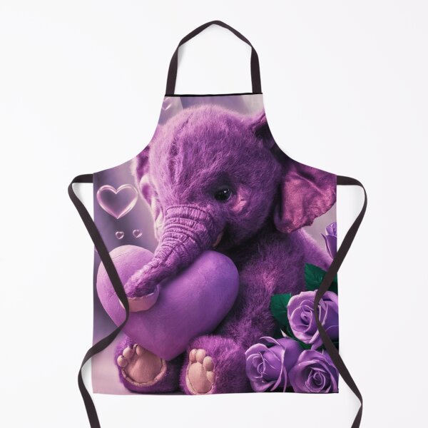 Item preview, Elephant Portrait. plush elephant, purple heart designed and sold by ElephantVibes.