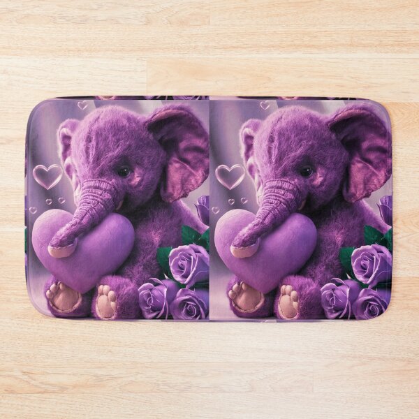Item preview, Elephant Portrait. plush elephant, purple heart designed and sold by ElephantVibes.