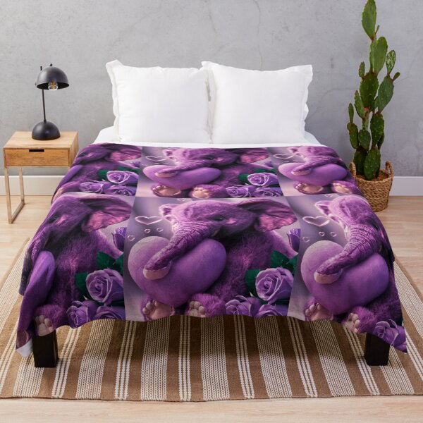 Item preview, Elephant Portrait. plush elephant, purple heart designed and sold by ElephantVibes.