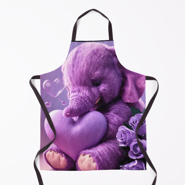 Item preview, Elephant Portrait. plush elephant, purple heart designed and sold by ElephantVibes.