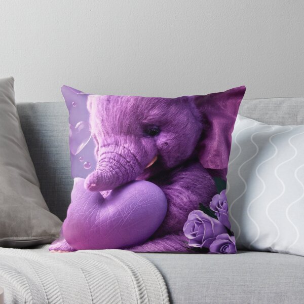 Item preview, Elephant Portrait. plush elephant, purple heart designed and sold by ElephantVibes.