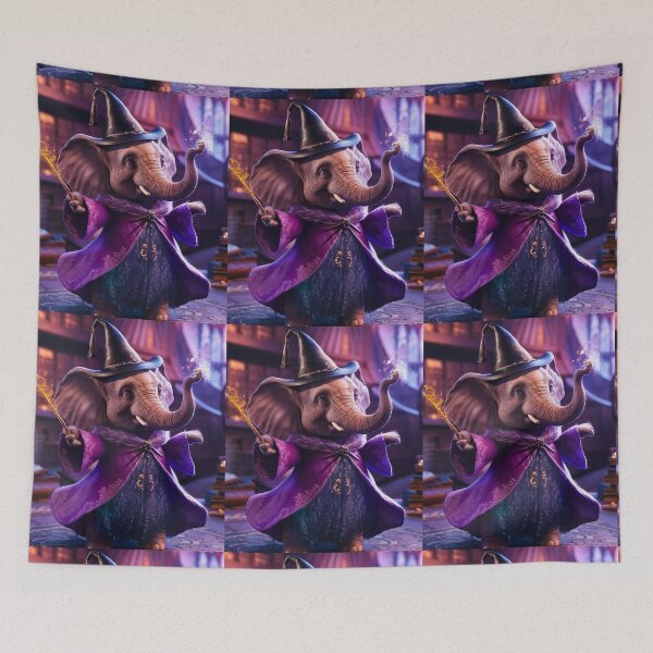 Item preview, Elephant Portrait. whimsical wizard designed and sold by ElephantVibes.