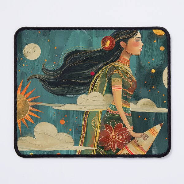 Item preview, woman indian riding rocket  designed and sold by Rockwpapart.