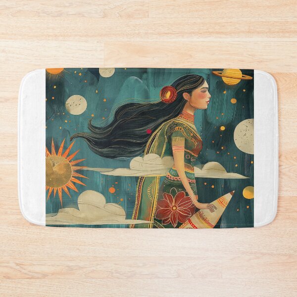 Item preview, woman indian riding rocket  designed and sold by Rockwpapart.