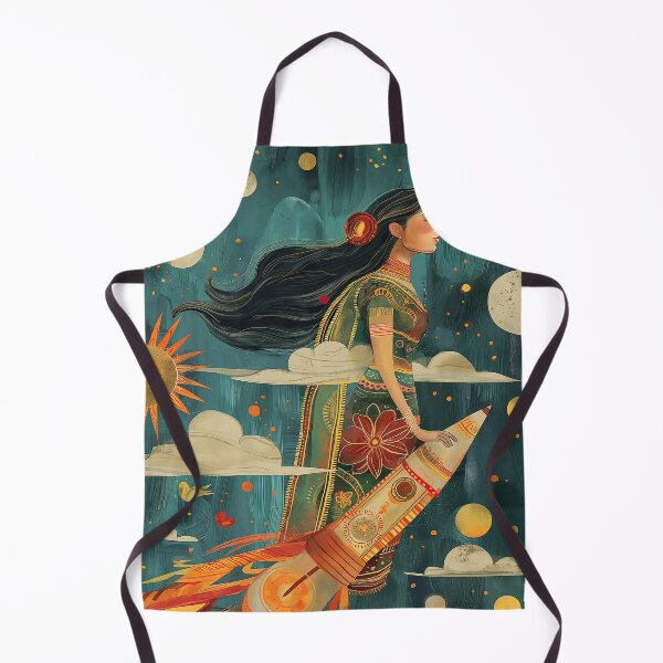 Item preview, woman indian riding rocket designed and sold by Rockwpapart.