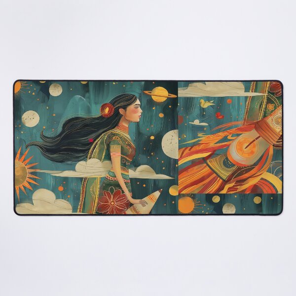 Item preview, woman indian riding rocket  designed and sold by Rockwpapart.