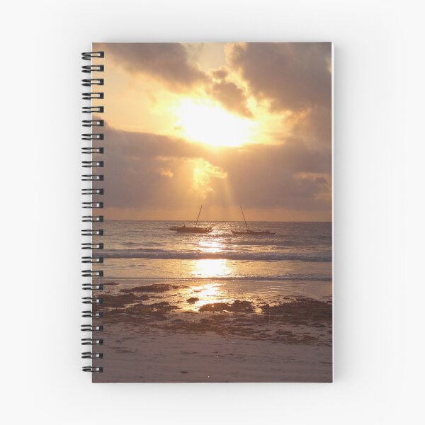 Item preview, the sunrise between two wooden dhows designed and sold by exploramum.