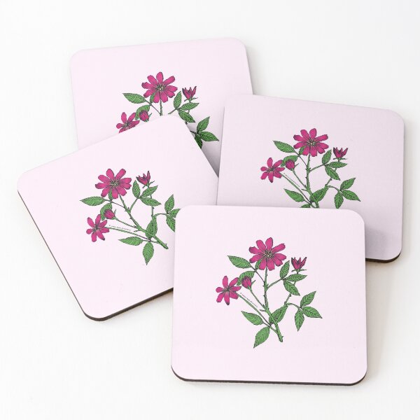 Item preview, Deep Pink Pompon Rose Bloom Single 1-7 Petals Almost Flat designed and sold by zenithcreative.