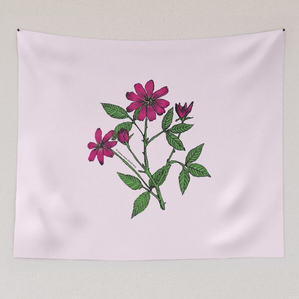 Item preview, Deep Pink Pompon Rose Bloom Single 1-7 Petals Almost Flat designed and sold by zenithcreative.