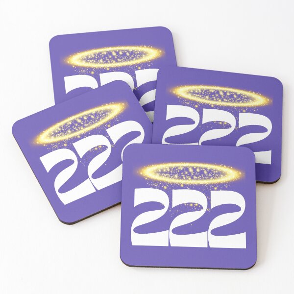 Item preview, Angel number 222 - white numbers with a gold halo designed and sold by PrettyPinkSkies.