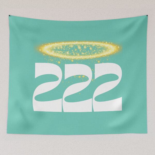 Item preview, Angel number 222 - white numbers with a gold halo designed and sold by PrettyPinkSkies.