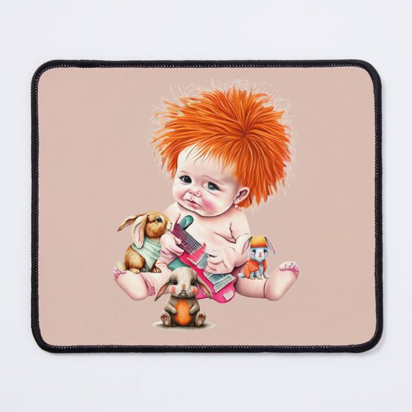 Item preview, Redhead baby with guitar and rabbits designed and sold by Artbellachi.