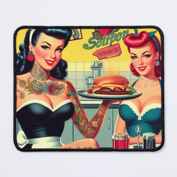 Artikelvorschau, Vintage-Kellnerin-Pin-Ups entworfen und verkauft von PulpVintage.