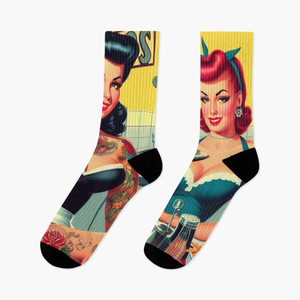 Aperçu de l'œuvre Pin-ups de serveuse vintage créée et vendue par PulpVintage.