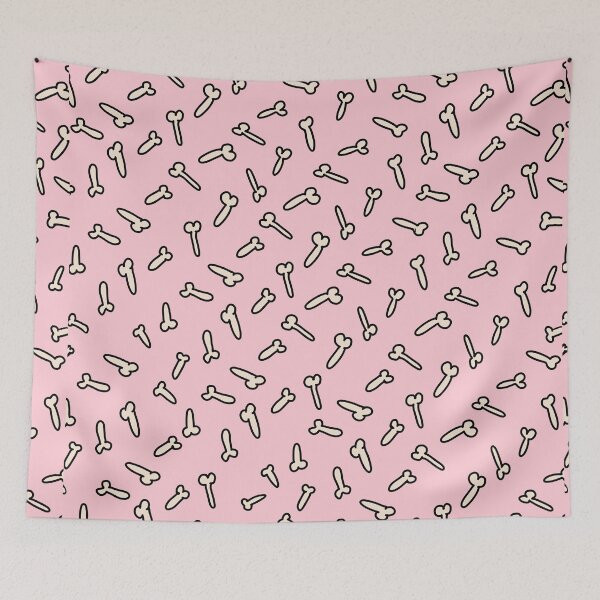 Item preview, SIMPLE PENIS DOODLES PATTERN PINK designed and sold by aydapadi.