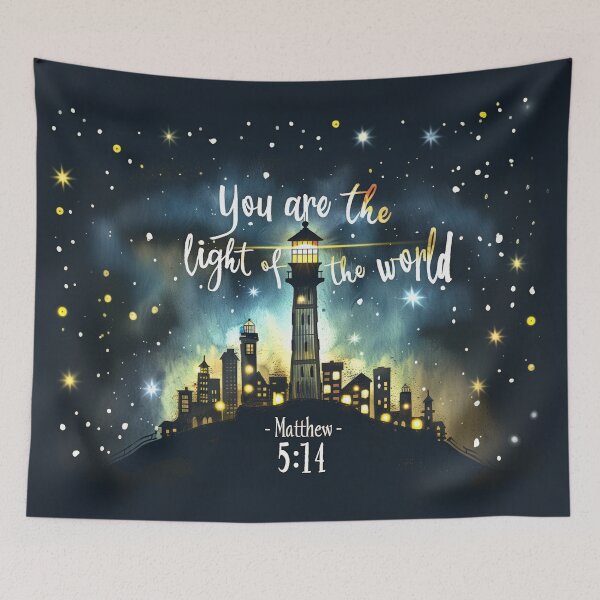 Item preview, Matthew 5:14 - Light of the world - Bible verse sticker designed and sold by Mephisto696.