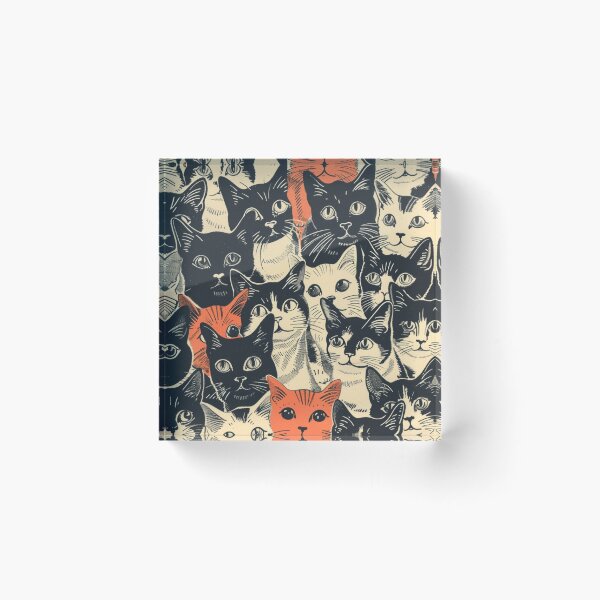 Item preview, Adorable Vintage Art Cute Cats Kittens Retro Pattern designed and sold by LVTFCOarts.