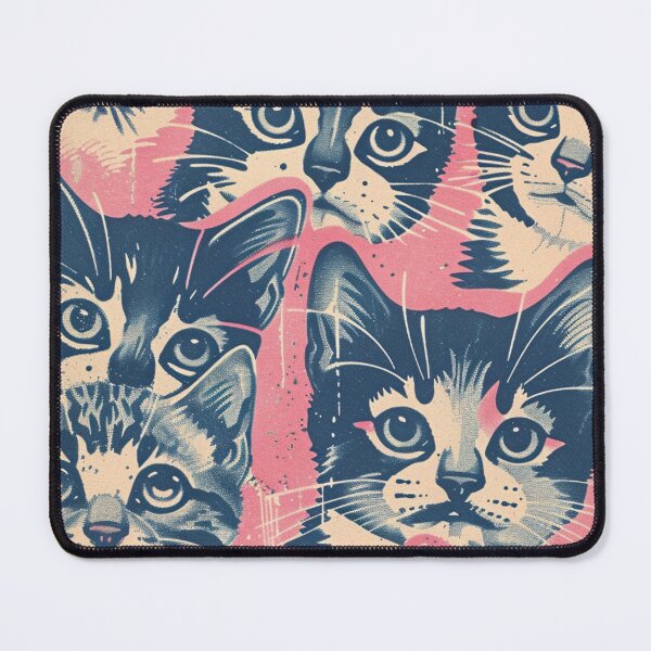 Item preview, Adorable Funny Cats Kittens Pattern Art Cute Retro Graphic designed and sold by LVTFCOarts.