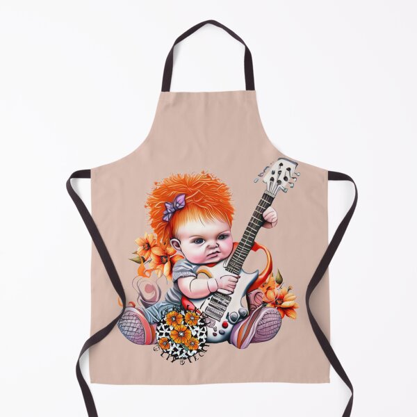 Item preview, Redhead baby girl with guitar and flowers designed and sold by Artbellachi.