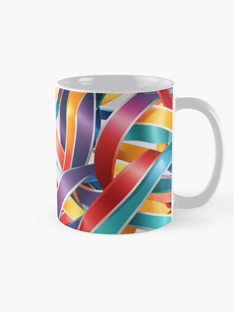 Thumbnail 3 of 6, Coffee Mug, Abstract Colorful Ribbons Pattern designed and sold by calibrit.