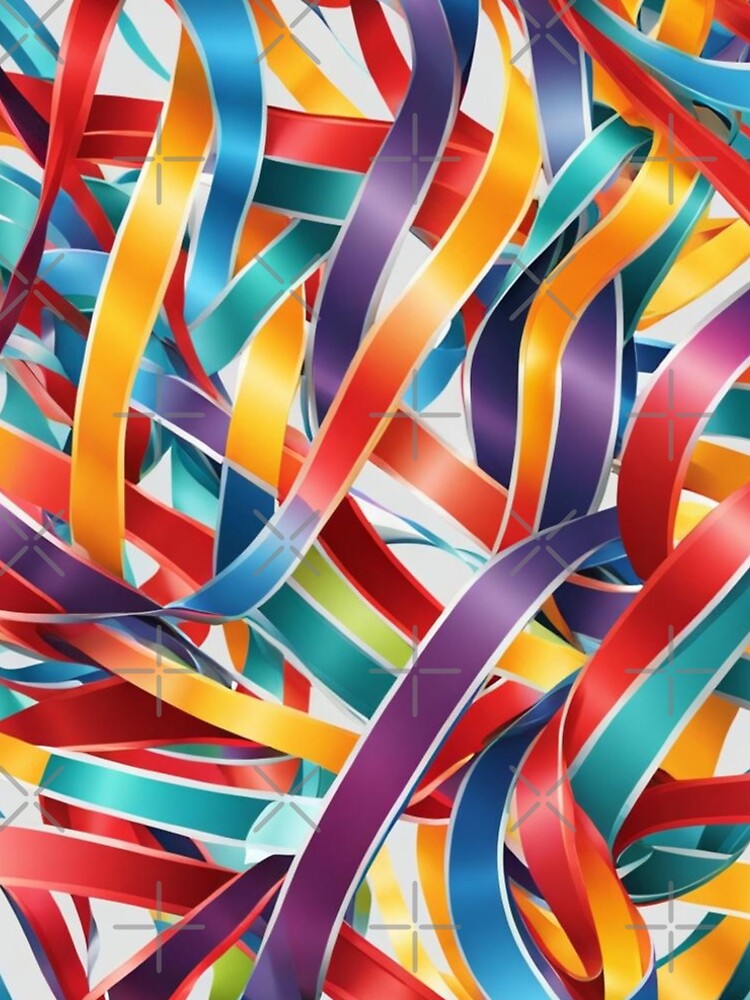 Thumbnail 5 of 5, A-Line Dress, Abstract Colorful Ribbons Pattern designed and sold by calibrit.