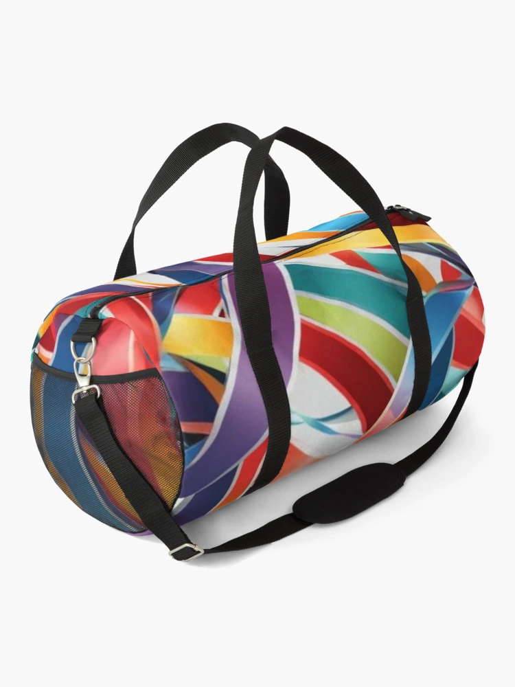 Thumbnail 2 of 3, Duffle Bag, Abstract Colorful Ribbons Pattern designed and sold by calibrit.