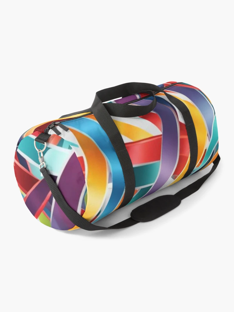 Thumbnail 1 of 3, Duffle Bag, Abstract Colorful Ribbons Pattern designed and sold by calibrit.